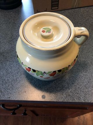 Vintage Hall " China Crocus " Pottery Bean Pot With Cover