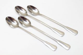 4 Vintage Oneida Profile Plymouth Rock Stainless Steel Flatware Iced Tea Spoons