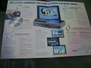 RARE VINTAGE Commodore CDTV BROCHURE IN FRENCH LANGUAGE 2