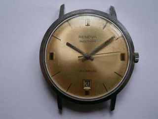 Vintage Gents Wristwatch Renova Automatic Watch Spares Eta 2442