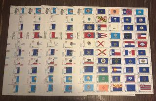 10 Sheets Of 50 Vintage Postage Stamps Bicentennial Era 1776 - 1976 Us 13c States