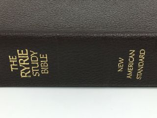 Vtg 1978 Ryrie Study Bible American Standard Brown Leather Moody Press Color 2