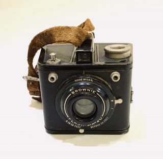 1940s Kodak Six - 20 Flash Brownie Box Camera Metal With Nickel Plating