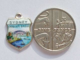 Sydney Harbour Bridge Australia vintage sterling silver and enamel travel charm 4