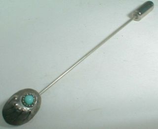Vintage Navajo Sterling Silver Turquoise Bear Claw Paw Stick Hat Pin All @.  99