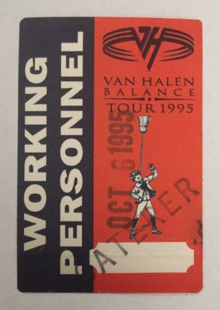 Van Halen 1995 Balance Tour Issued Backstage Pass Crew Vintage Sammy Hagar