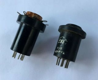 (2) Vintage 7 - Pin Vacuum Tube Test Socket / Adapter -