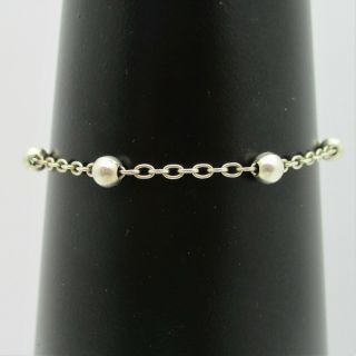 Vintage 925 Italy Designer Jcm Sterling Silver Chain Link Ball Bead Bracelet