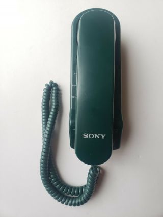 Sony Vintage Hunter Green It - B3 Corded Telephone Wall - Mount Desktop Push Button