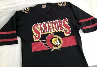 Vtg 90’s Ottawa Senators 3/4 Jersey Shirt Size Mens Xl