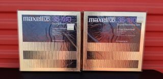 2 Maxell Ud 35 - 180 Mastering Sound Recording 10.  5 " Metal Reel Tape