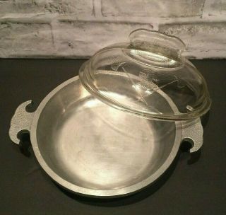 Old Vintage Guardian Service Cookware 1 Quart Casserole Aluminum Pan Glass Lid