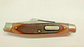 Vintage Schrade Old Timer " Usa " 80t Stockman 3 Blade Folding Pocket Knife