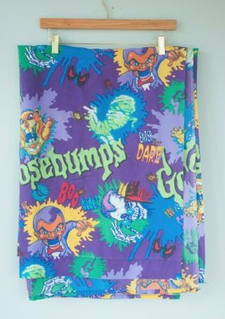 Vintage Goosebumps Twin Flat Sheet Slappy Skull Mummy Craft Fabric Halloween 5
