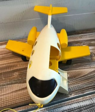 Fisher Price Little People Jet Plane Pull Toy Yellow 2502 Vintage 1980 2