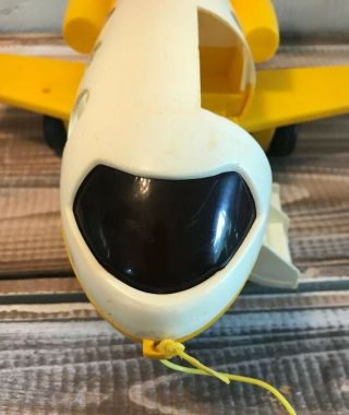 Fisher Price Little People Jet Plane Pull Toy Yellow 2502 Vintage 1980 4