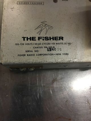 The Fisher Model FM - 100 - B Multiplex Tuner 6
