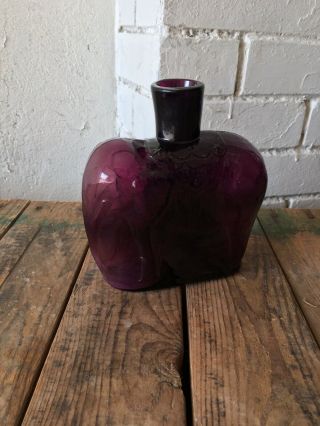 Vintage Purple Elephant Amethyst Glass Bottle