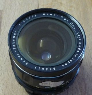 Vintage Asahi Opt.  Co - Takumar 1:3.  5 / 28 Lens