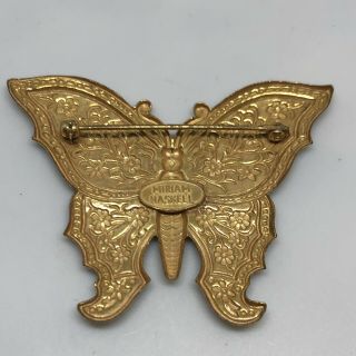 Vintage Brooch Miriam Haskell Gold Tone Butterfly 2
