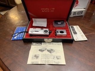 Vintage Minolta - 16 Mg - S Subminiature Camera W/ Accessories
