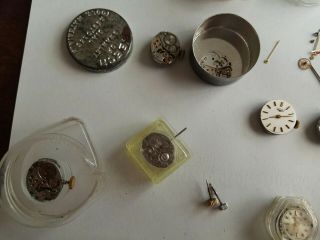 12 Longines Watch Movements parts Crowns hands vintage pots spares & repairs 4