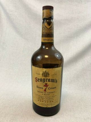 Seagrams Seven 7 Whiskey Large 1 Gallon Bottle Empty Vintage
