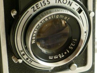 Vintage ZEISS Ikon IKOFLEX camera with 75mm f/3.  5 Novar - Anastigmat lens. 3
