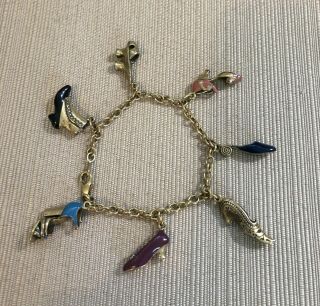 Vintage Shoes Charm Bracelet Gold Tone Designer Mma Metropolitan Museum Art