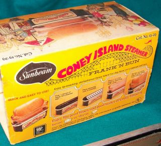 Vtg.  1978 Sunbeam Coney Island Steamer Frank N Bun Hotdog & Bun Warmer