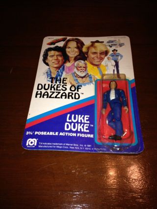 Vintage Mego The Dukes Of Hazzard Luke Duke Action Figure On Card 1981