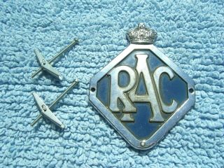 Vintage 1946 - 54 Royal Automobile Club Car Badge - Rac Radiator Grille Auto Emblem