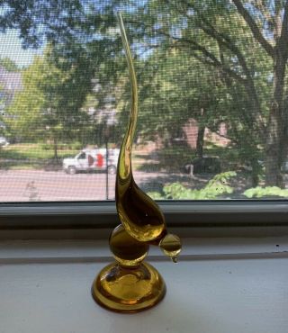 Vintage Viking Glass 9 1/8 Tall Amber Brown Epic Bird