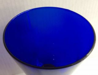 Set of 2 Heavy Vintage Cobalt Blue Glass Goblet Fruit Water Cups 7” Tall 8