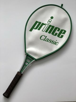 Prince Classic Tennis Racquet 1982 Vintage 4 3/8” With White & Green Cover 80 