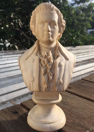 Vintage Mozart Composer Bust Statue Sculpture Music Study