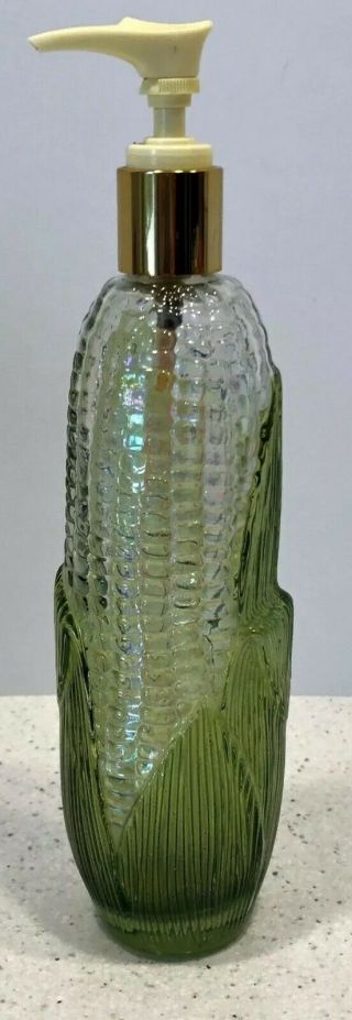 Vintage Avon Golden Harvest Corn Cob Lotion Soap Glass Pump Dispenser Bottle 3