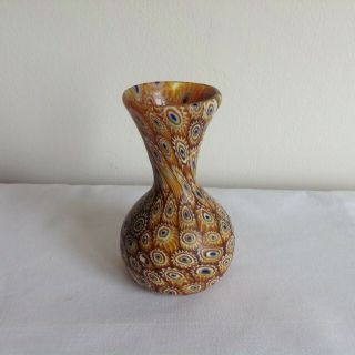 Vintage Murano Fratelli Toso Millefiori Glass Vase