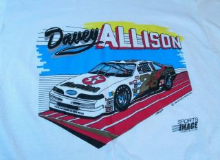 Vtg Davey Allison 1989 Havoline White T Shirt Adult Xl Nascar Usa