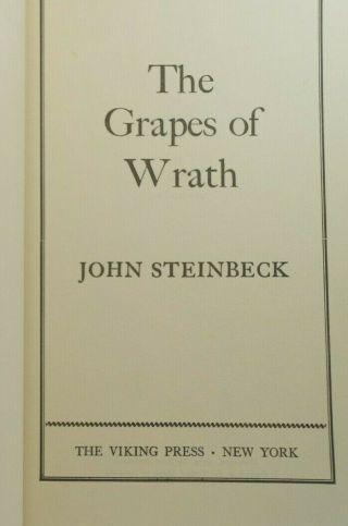 The Grapes of Wrath by John Steinbeck Viking Press 1939 BCE 5