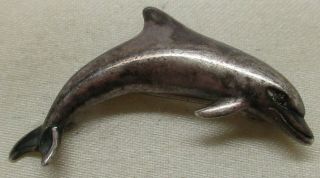 Vintage Kabana Sterling Silver Dolphin Brooch Pin - Gorgeous,  L@@k