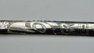 Vintage Sterling Native Ketchikan Engraved EAGLE Handmade Spoon 3