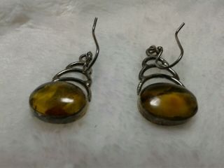 925 Sterling Silver dangle earrings Vintage 4