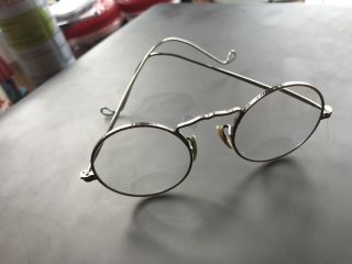 Cortland Vintage Stamped Ao Rounded Eyeglasses Spectacles Bifocal Engraved