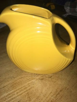 Vintage Yellow Fiesta Ware Small Water Pitcher Disc Style 5 3/4 "