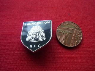 A Vintage Enamel Pin Badge " Launceston R.  F.  C.  " Rugby