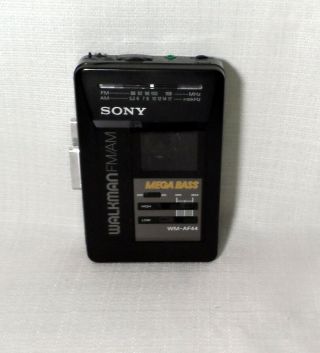 Vintage Sony Walkman Fm/am Mega Bass Portable Cassette Tape Wm - Af44 Parts Repair