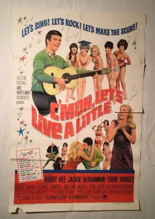 1967 C’mon Let’s Live A Little One Sheet Movie Poster Vintage 27x41