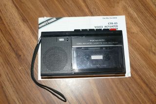 Vintage Realistic Ctr - 85 Cassette Tape Recorder Voice Activated Mic -
