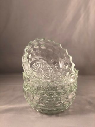 3 Vintage Fostoria American Clear Glass Round Bowls 5 - 1/4 " Fire Polished